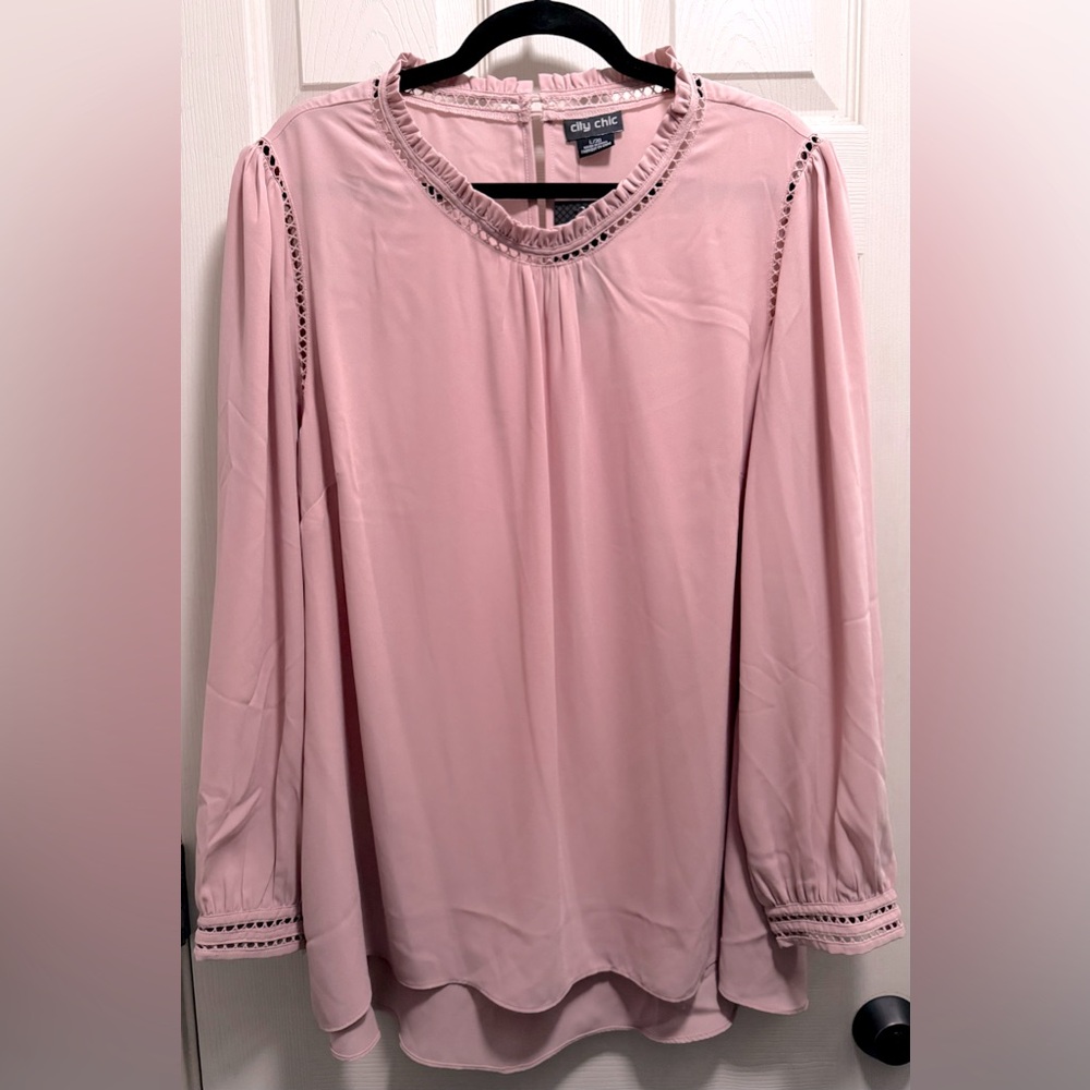 City Chic Blush Pink Blouse